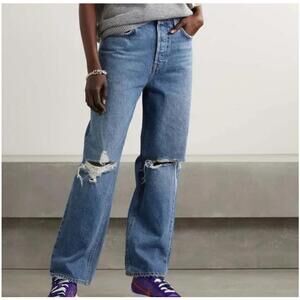 GRLFRND The Amanda Mid Rise Loose Boyfriend Jeans Blue Sz 26 Abbot Kinney *READ